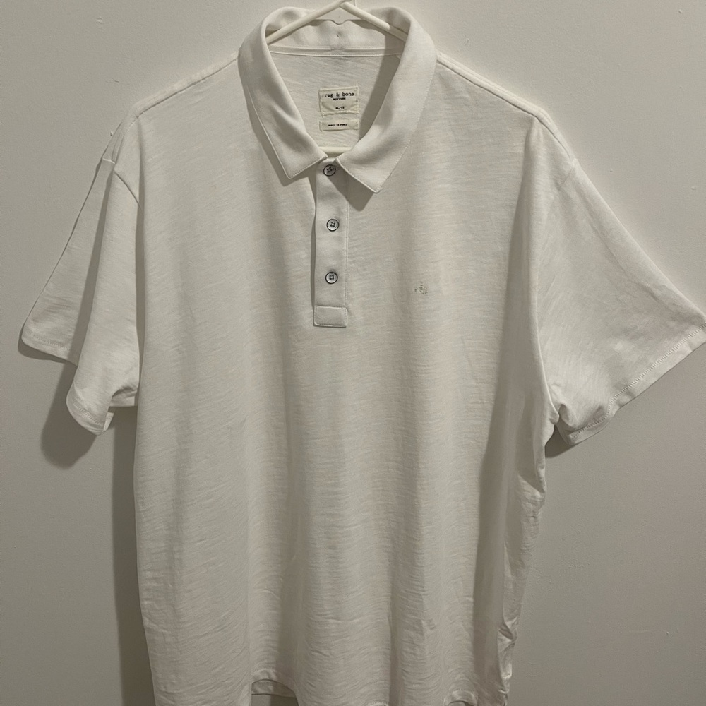 Rag & Bone White Mens Polo - XL